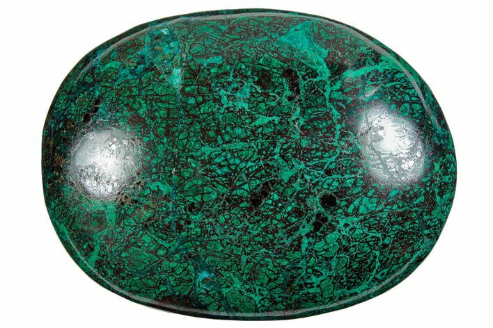 Polished Chrysocolla and Malachite Palm Stone - Peru #258704